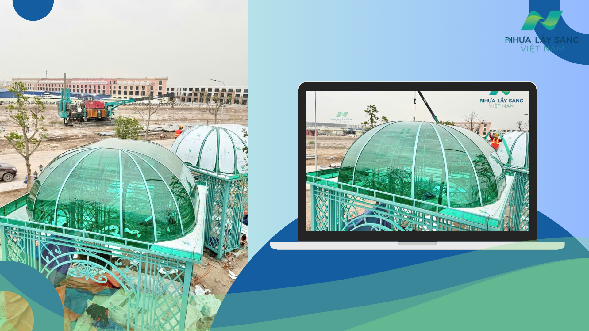 Công trình mái vòm xanh lá tại Vin Hải Phòng - Sự kết hợp đặc sắc giữa kiến trúc và công nghệ